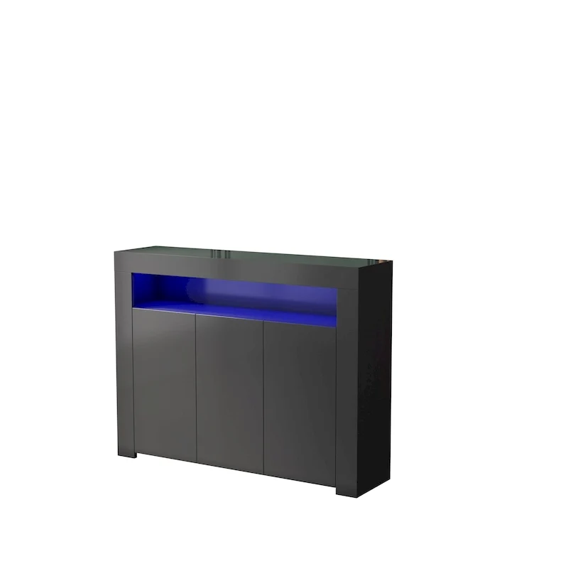 LED Sideboard Storage Cabinet with 3 Doors