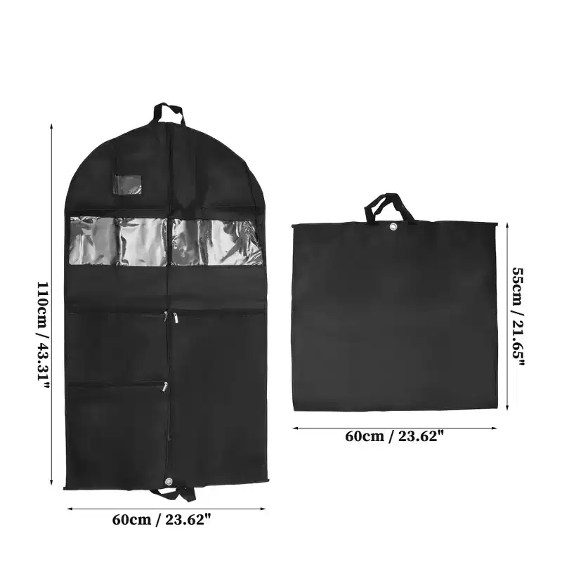Unique Bargains Garment Bags PEVA Clothes Cover Bags with Pockets