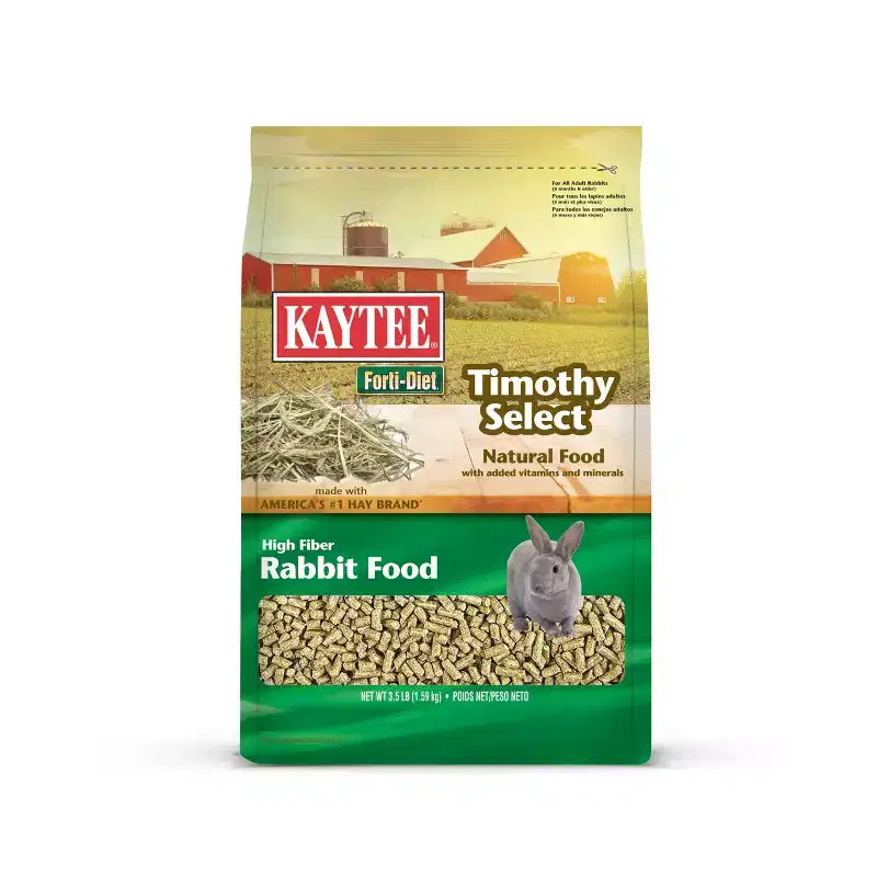 Kaytee Forti-Diet Timothy Select Unflavored Dry Rabbit Food - 3.5lbs: All Ages, All Breed Sizes, Small Animal