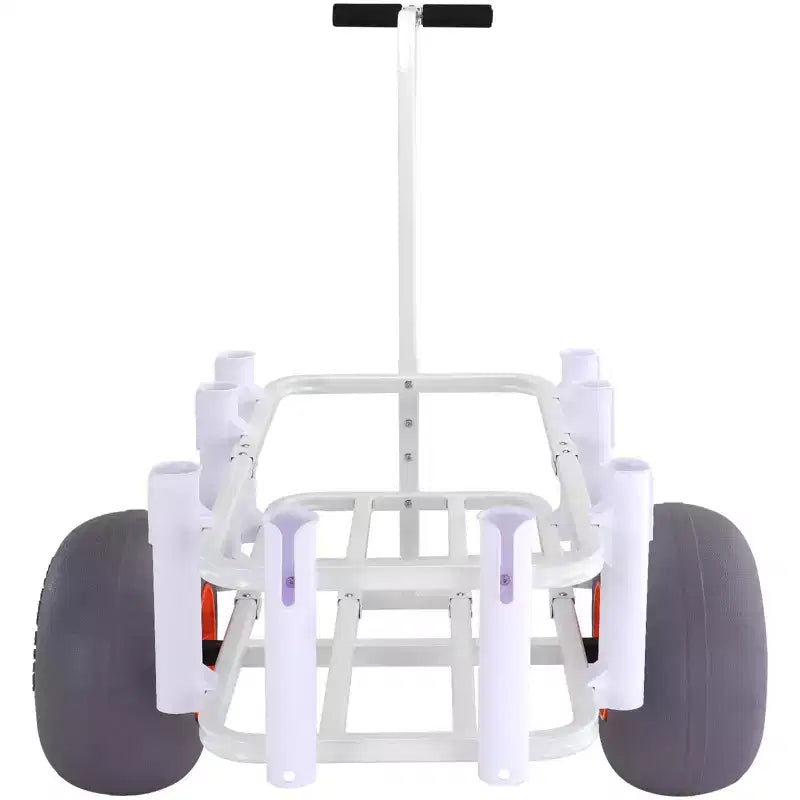 Beach Fishing Cart, 300 lbs Load Capacity, Heavy-Duty Aluminum Pier Wagon with 13