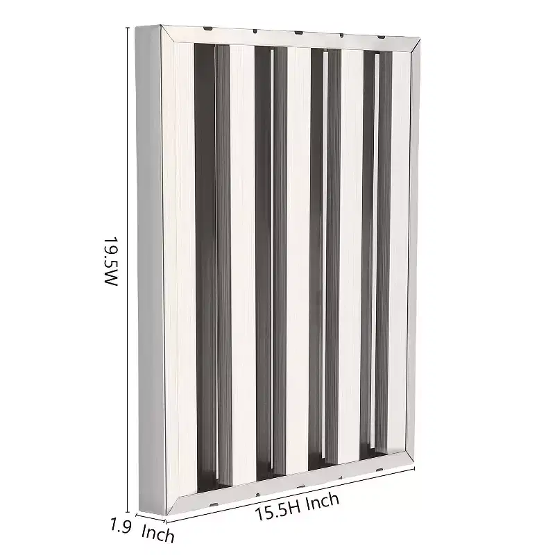 Garvee Commercial Range Hood Filters, 6 Pcs 430 Stainless Steel 5 Grooves Commercial Hood Filter for Kitchen Exhaust Hoods