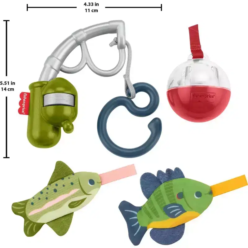 Fisher-Price Mini Me Moments Reel Fun Fishing Gift Set, Baby Learning Toys for Newborn Sensory Play - 4pc