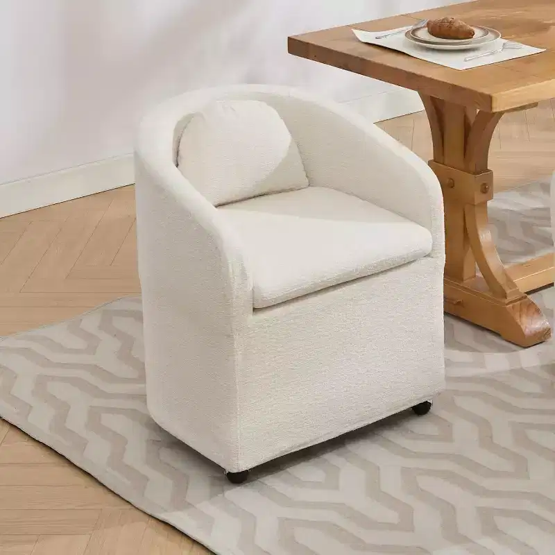 Swivel Accent Chair, 360 Round Barrel Armchair, Upholstered Chenille Arm Chairs with Pillow, Comfy Swivel Chair for Living Room, Bedroom