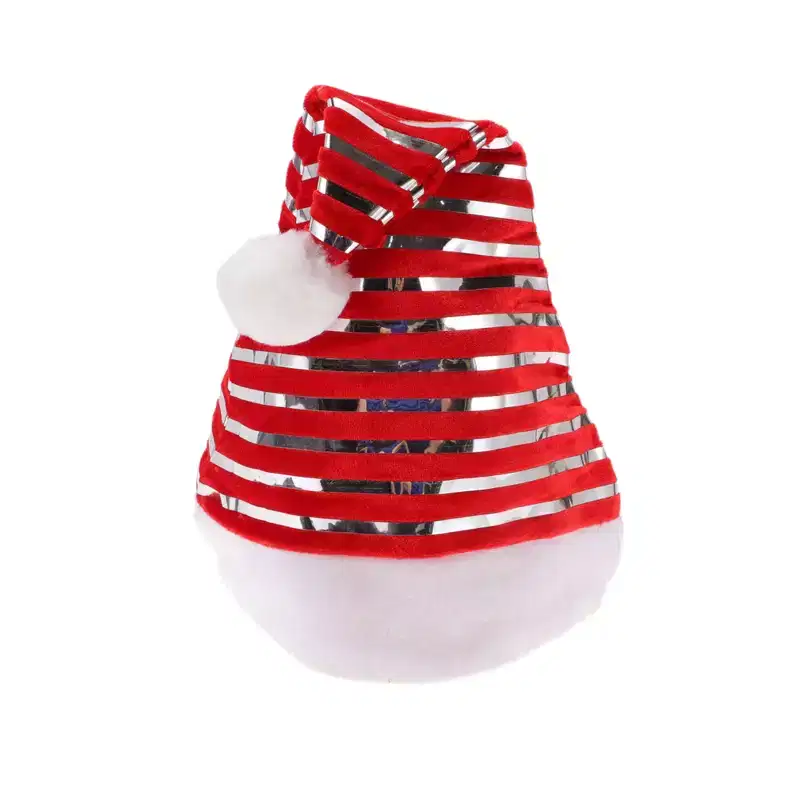 Unique Bargains Christmas Hat Stripes Christmas Hat Polyester Non-woven Fabric 11.81x16.14 1 Pc