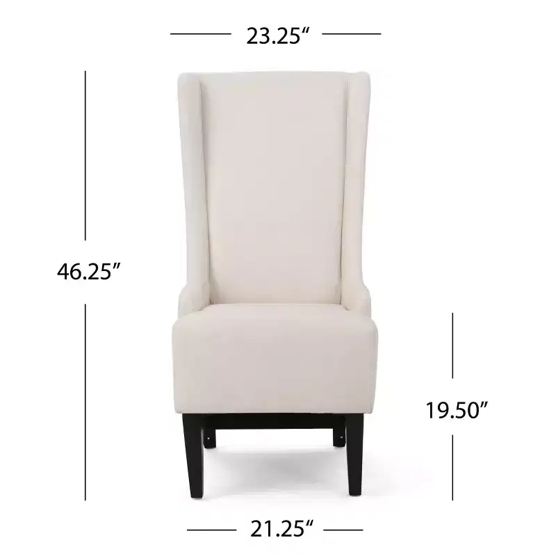 High-Back Wingback Dining Chair �C Upholstered Polyester, Holds 113,4 kg