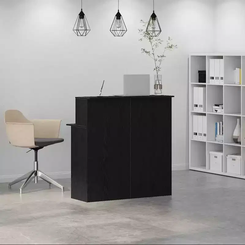 Reception Desk Black 39.4" x 19.7" x 40.7" Engineered Wood