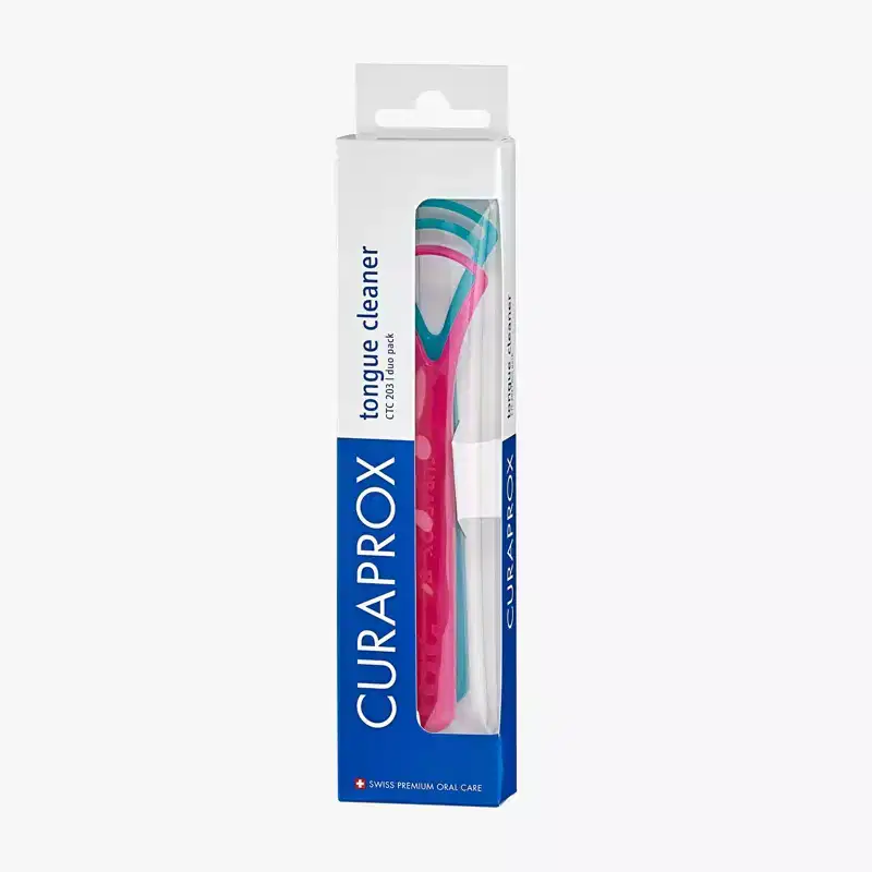 Curaprox Tongue Scraper Set  Dual-Edge Tongue Cleaners for Fresh Breath & Daily Oral Hygiene, 2 pcs