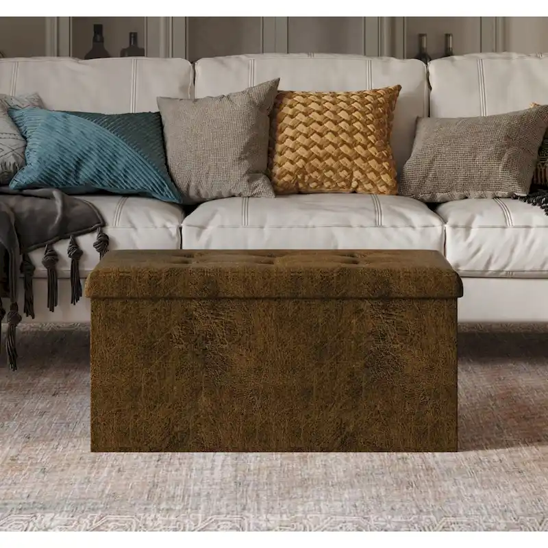 Florence Upholstered Folding Storage Bench