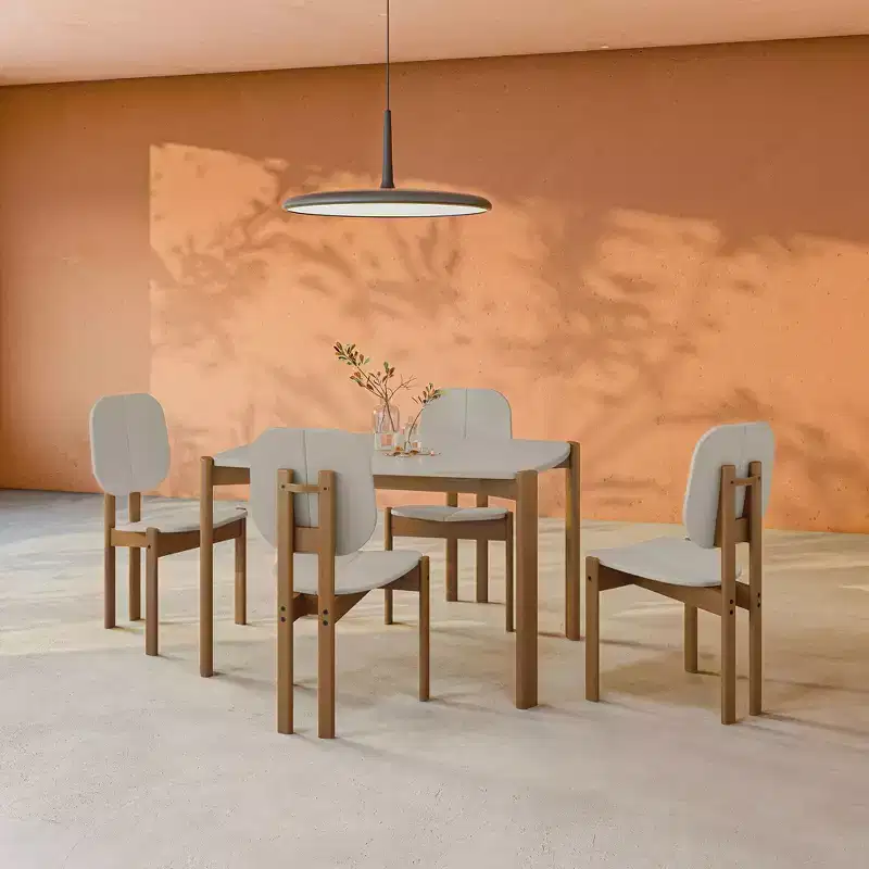 Manhattan Comfort 5pc Gales Mid-Century Modern Dining Set