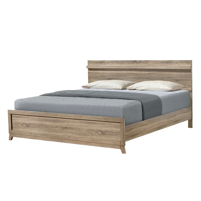 Daemon 4 Piece Light Brown Panel Bedroom Set