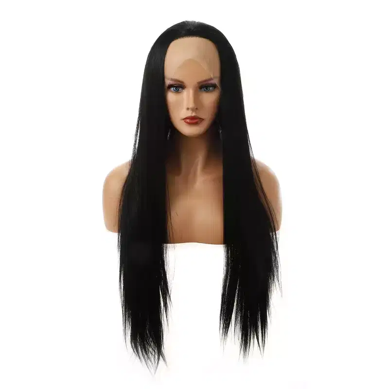 Unique Bargains Women's Long Straight Lace Front Wigs with Adjustable Wig Cap 24 1 Pc
