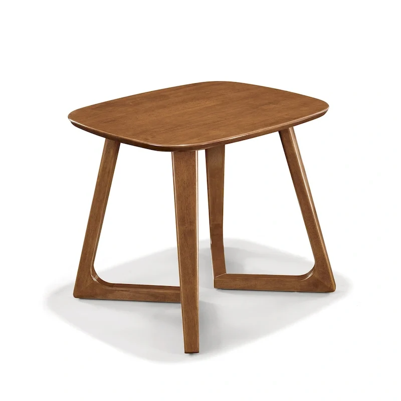 MacLuu Scandinavian Rectangular Solid Wood End Table