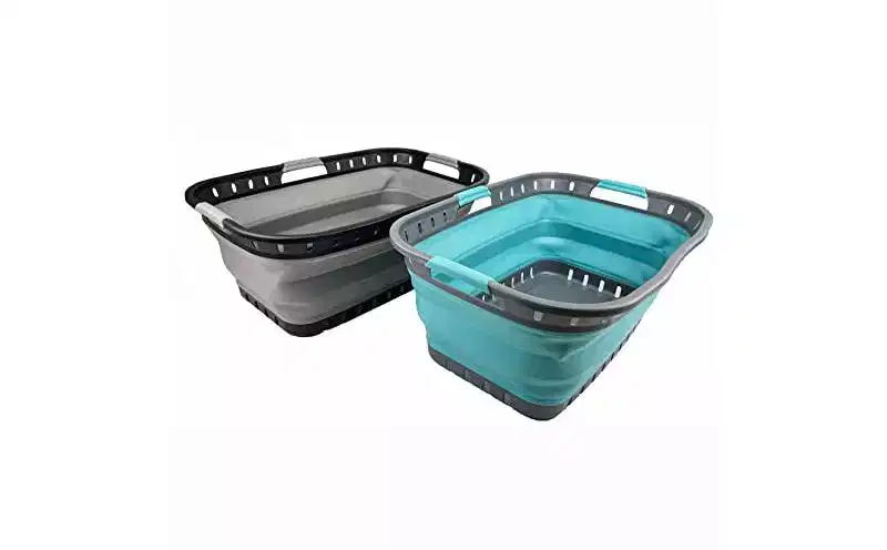 SAMMART 44L (11.6 gallon) Collapsible Plastic Laundry Basket, Water Capacity: 35L (9.2 gallon)