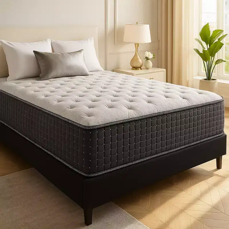 White & Black Firm Hybrid Mattress, 1-2 Person