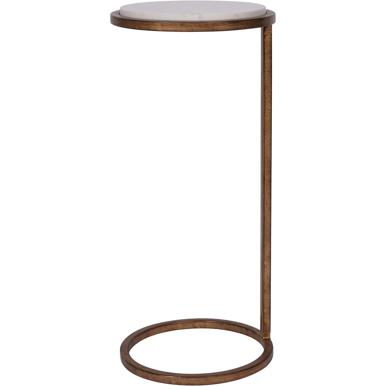 Bronze Side Table with Marble Top