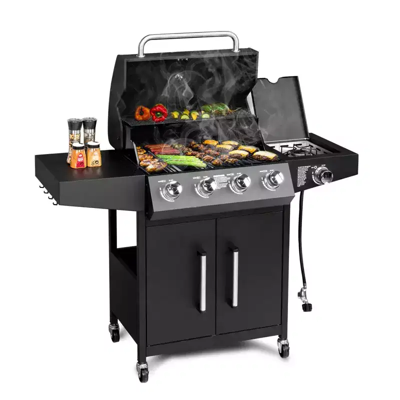 Karl Home 4 Burner Propane Gas Grill With Side Burner