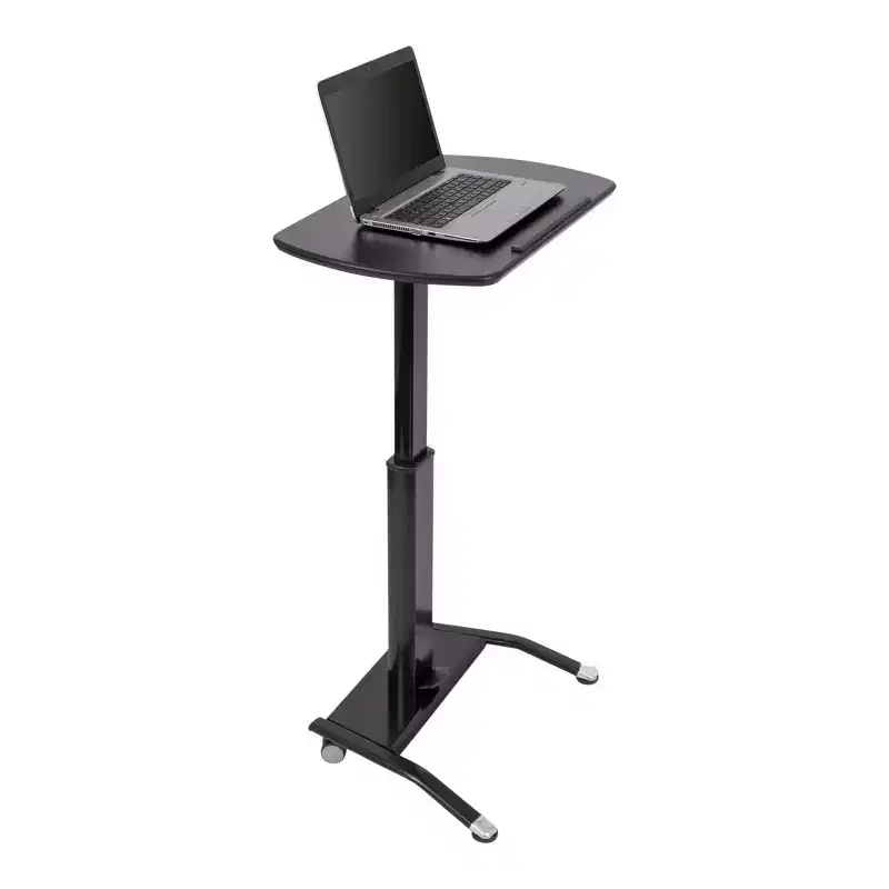 Pneumatic Adjustable Height Tilting Laptop Lectern & Speaker Podium 鈥?25.5W, 28鈥?2.5H