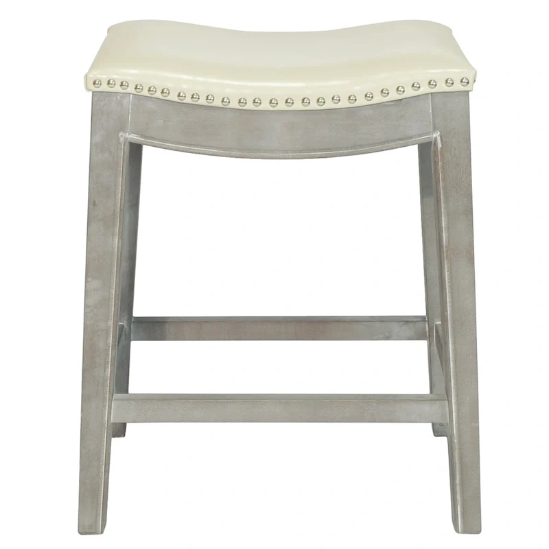 Bonded Leather Saddle Seat Counter Stool