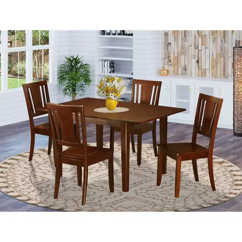 Modern Kitchen Dining Set - Small Table with 4 Chairs - Elegant Design for Home