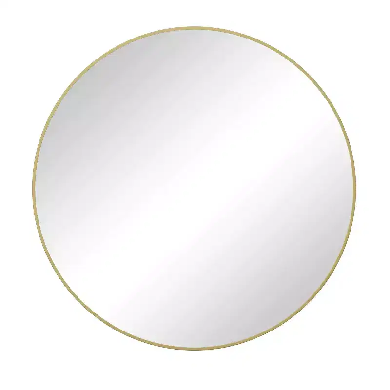 Round Bathroom Mirror, Modern Metal Frame Vanity Mirror, Wall Mirror with Anti-Fog Coating for Bathroom and Living Room Decor, Gold