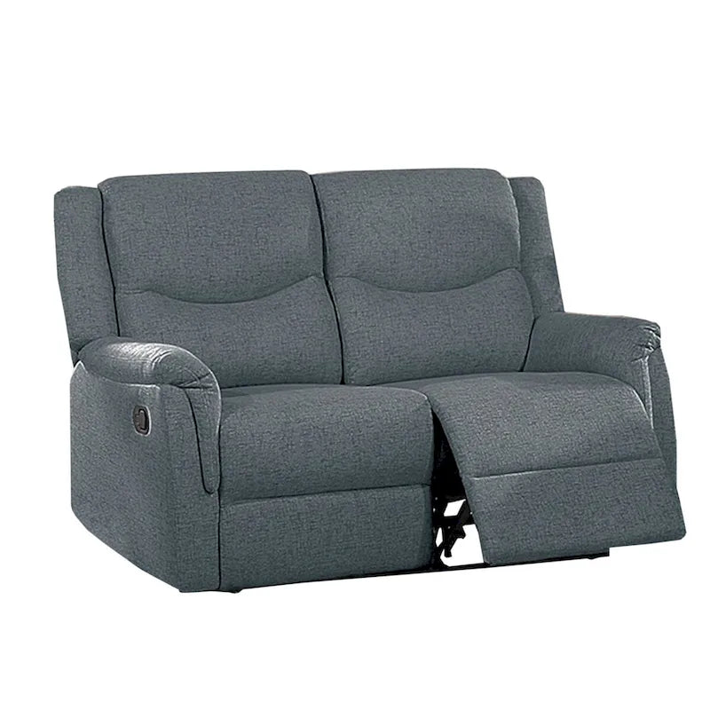 Burlap-Like-Fabric Upholstered Manual Motion Reclining Loveseat