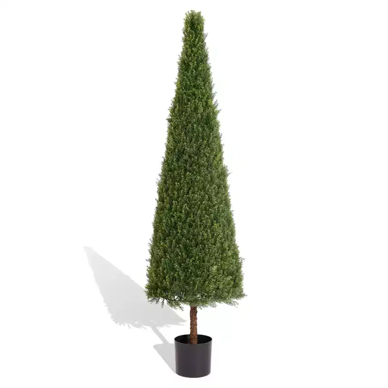 NAYSAYE Planter Artificial Boxwood Topiary Tree Plant for Indoor Outdoor Garden Decoration, Green, 37.8*17.7*17.7