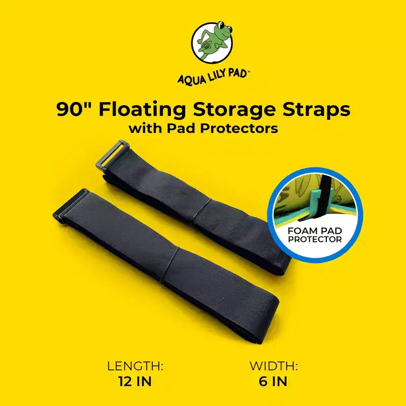 Aqua Lily Pad 90 Floating Storage Cinch Straps with Pad Protectors, Set of 2