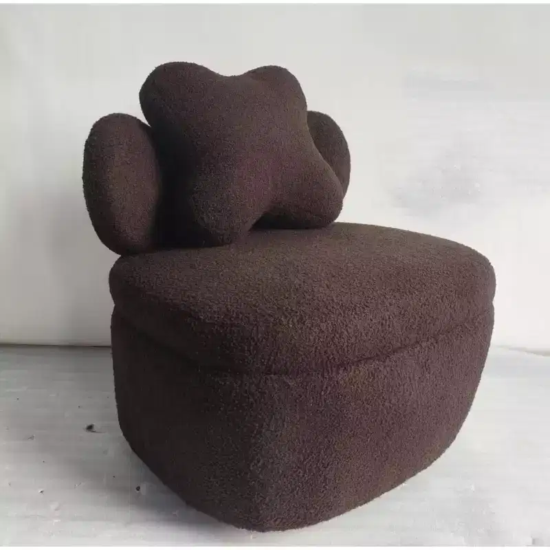 Acekool Teddy Bear Accent Chair, Fluffy Boucle Upholstered Cloud Armchair for Living Room or Kids Room