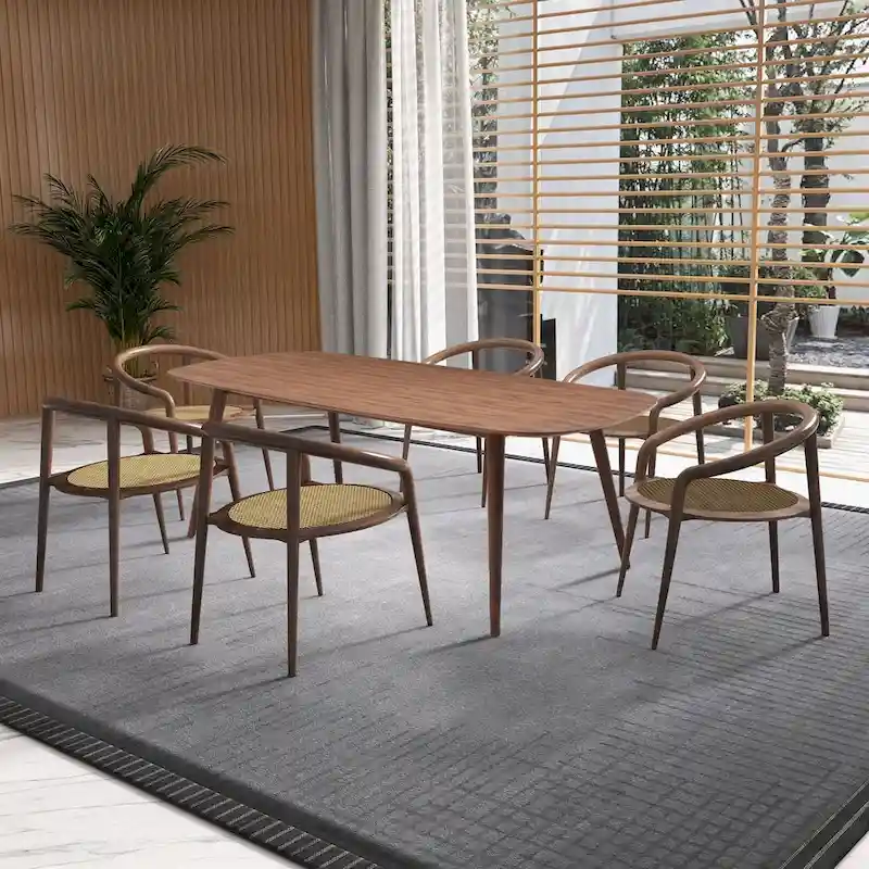 Modern Farmhouse Rectangular Dining Table for 4-8 People