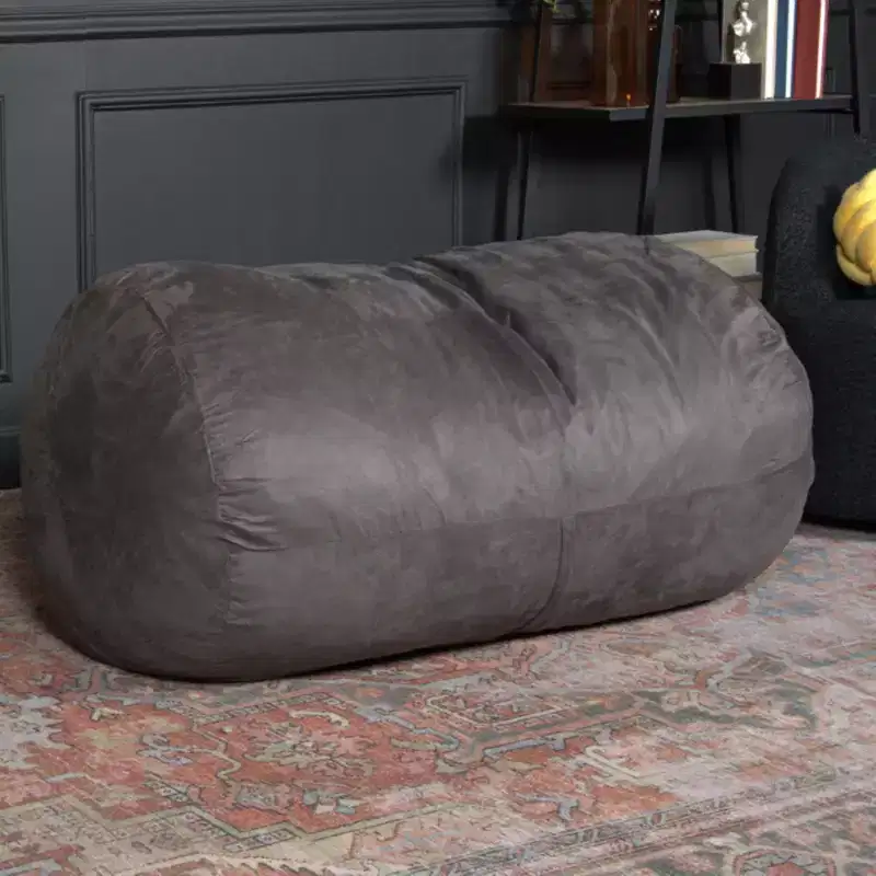 Okak Bean Bag Chair, 4FT Cylindrical Suede Floor Sofa Chair Oversize Bean Bag Sofa for Bedroom, Living Room