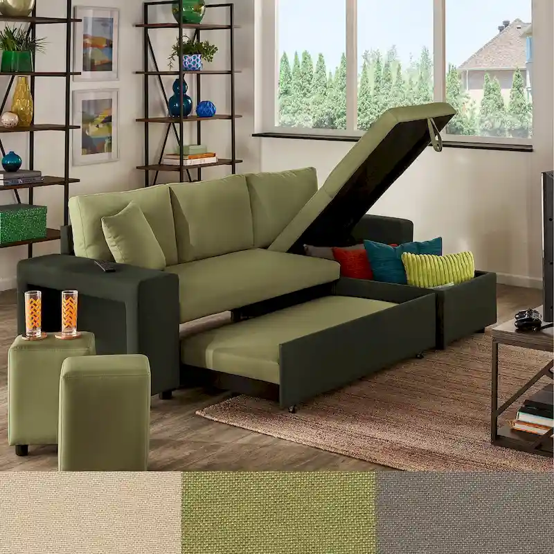 Lorca 2-tone Convertible Sofa with Storage by iNSPIRE Q Modern