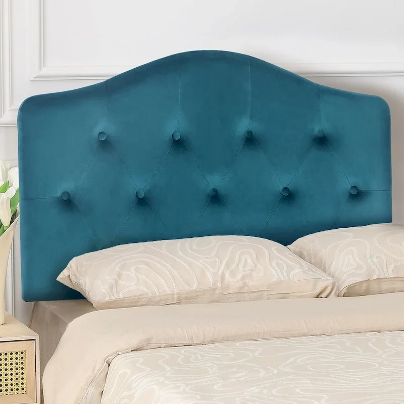 Camelback Tufted Upholstered Headboard for Twin Bed