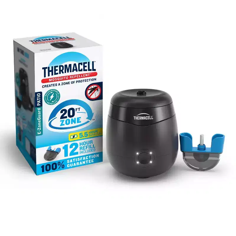 Thermacell E-ZoneGuard Patio Rechargeable Mosquito Repeller with 12-Hr Refill and 5.5-Hr Battery Black