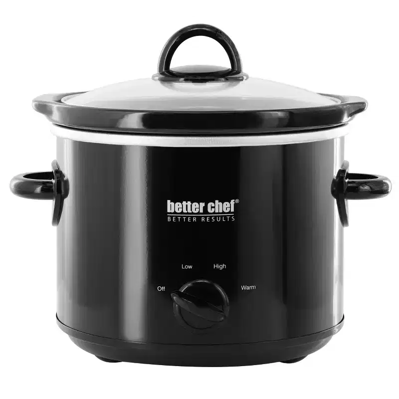 Better Chef 3 Quart Slow Cooker with Removable Stoneware Crock in Black