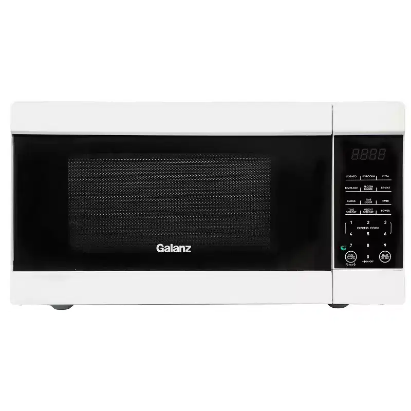 Galanz 1.1 cu ft 1000W Countertop Microwave Oven in White with One Touch Express Cooking