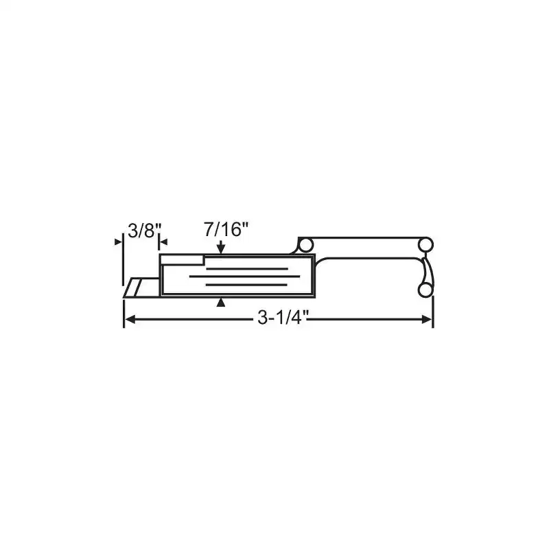 Brixwell Slide Latch, Metal Material, 3/8 Latch Projection, 3-1/4 Length, Left Hand, Gray Finish