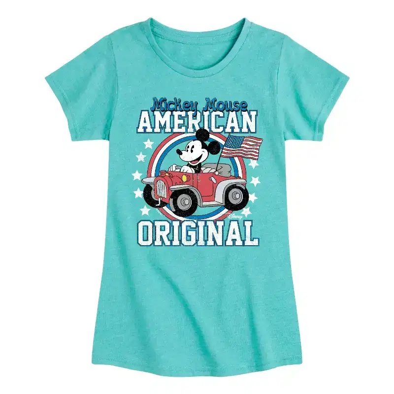 Girls' - Disney - Mickey American Original Fitted Short Sleeve Graphic T-Shirt