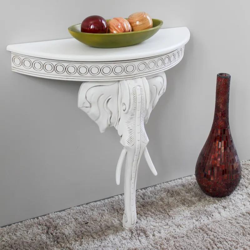 Carved Elephant Wall Table