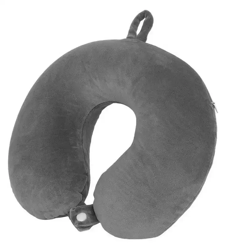 MPM U Neck Travel Pillow, U Shaped Memory Foam Pillow, Plush Fabric Headrest Pillow, Compact and Lightweight for Car, Ho