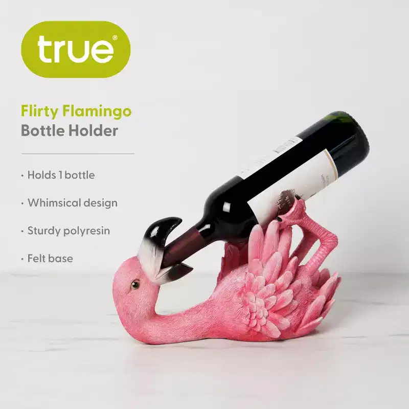 Flamingo Polyresin Wine Bottle Holder
