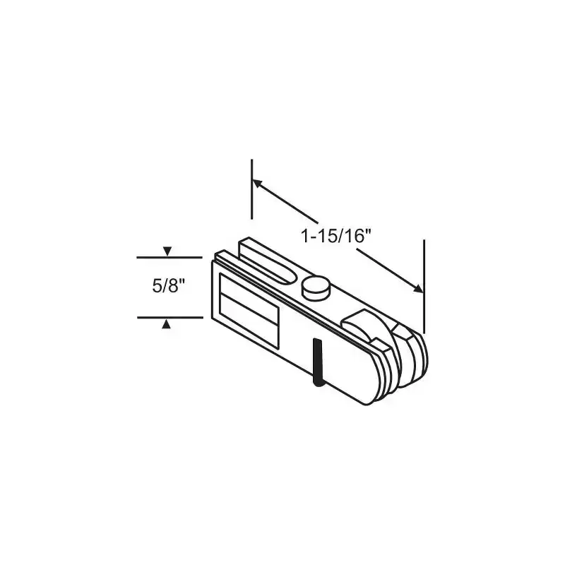 Brixwell Patio Screen Door Roller Assembly, Nylon Material, 1-15/16 Length, 5/8 Height, White Finish