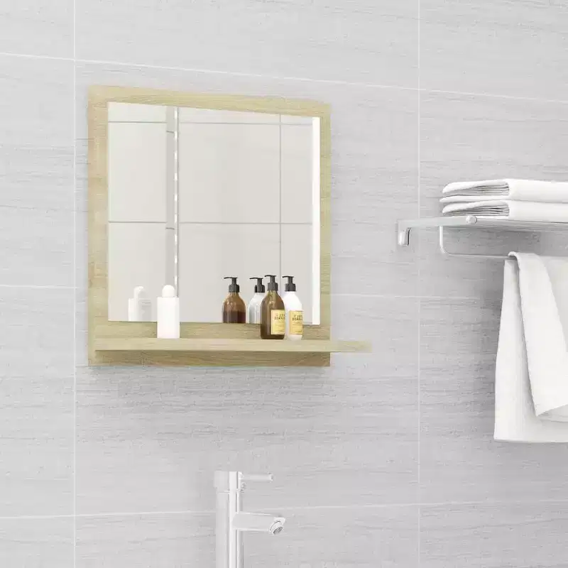 vidaXL Mirror Sonoma oak Engineered wood, acrylic Small Mirror Mirror