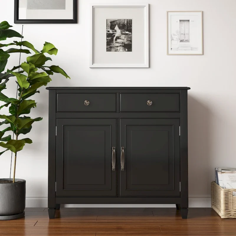 WYNDENHALL Hampshire 40 Wide Solid Wood Traditional Entryway Storage Cabinet - 40w x 15d x 36 h