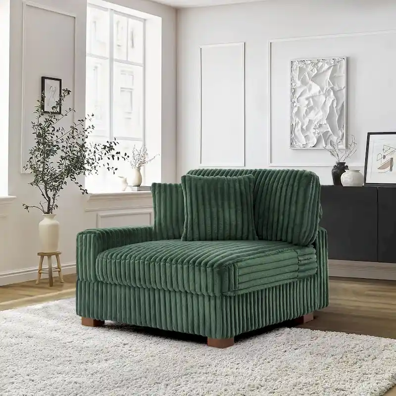 Upholstered Chenille Velvet L Shaped Couch Modular Sofa With Chaise Lounge