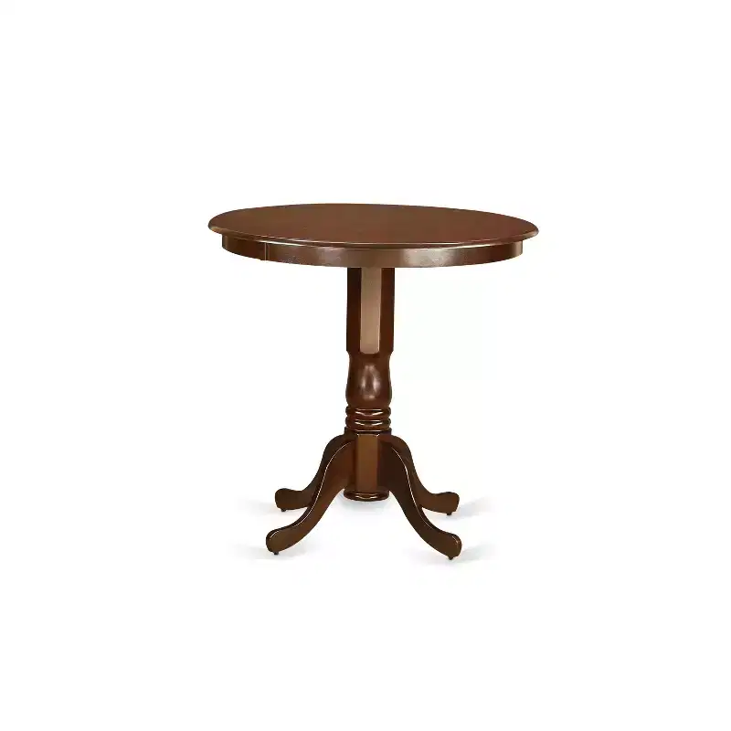 HomeStock Jabu5 Mah Round Counter Height Dining Table Set Mahogany