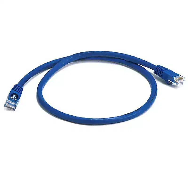 Monoprice Cat6 Ethernet Patch Cable - 2 Feet - Blue | Network Internet Cord - RJ45, Stranded, 550Mhz, UTP, Pure Bare Copper Wire, 24AWG