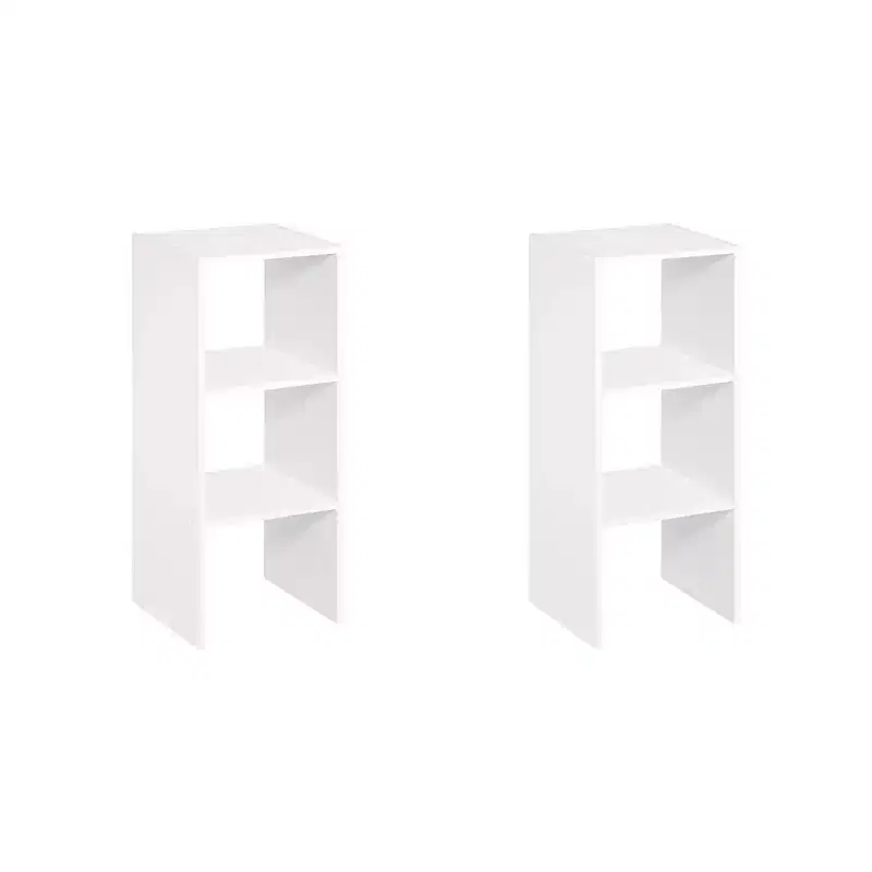White 2-Cube Stackable Shelf Organizer, 2-Pack