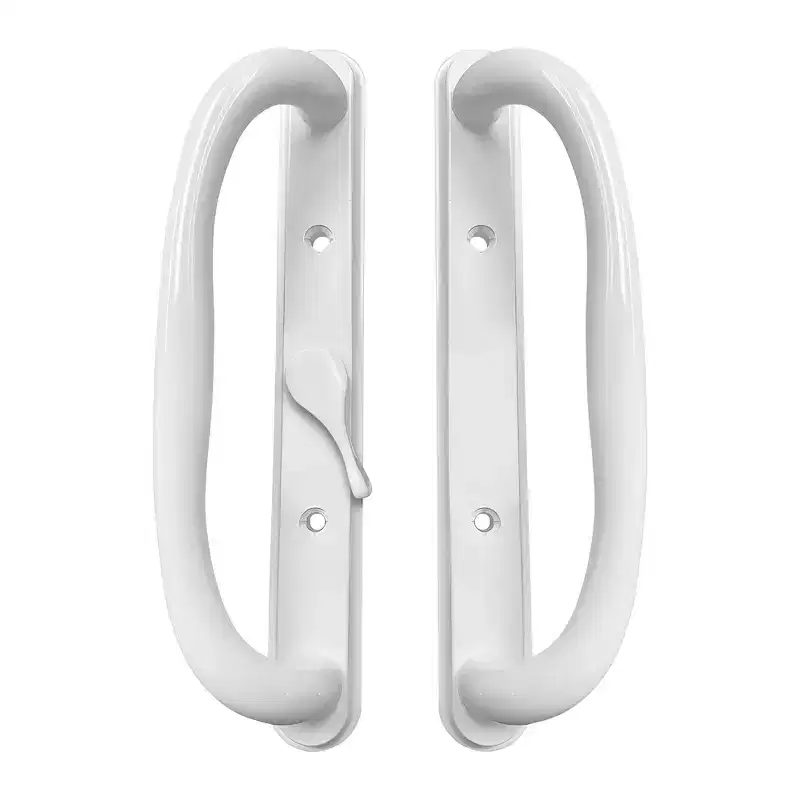 Brixwell 13-341w Patio Door Handle Set Offset Latch Without Key White Finish