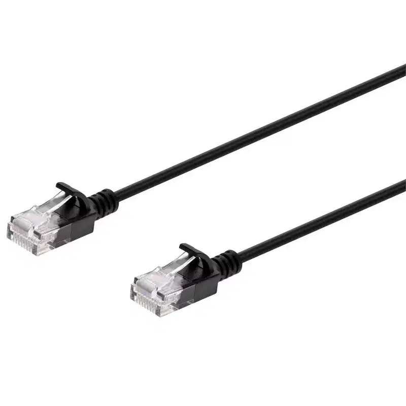 Monoprice Cat6 Ethernet Patch Cable - Ultra Slim, UTP, 30AWG Stranded Copper, Molded Boot, PVC Jacket, 7ft, Black