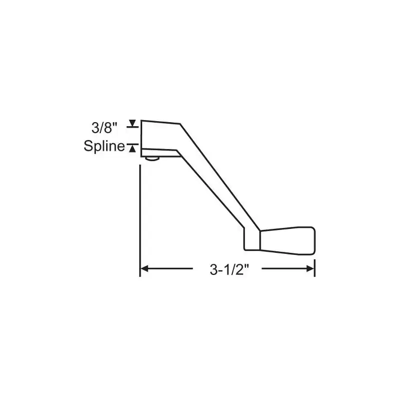 Brixwell Crank Handle 3/8 Spline Size, 3-1/2 Overall Length, For Window Operator Applications, Plastic Material, White Finish